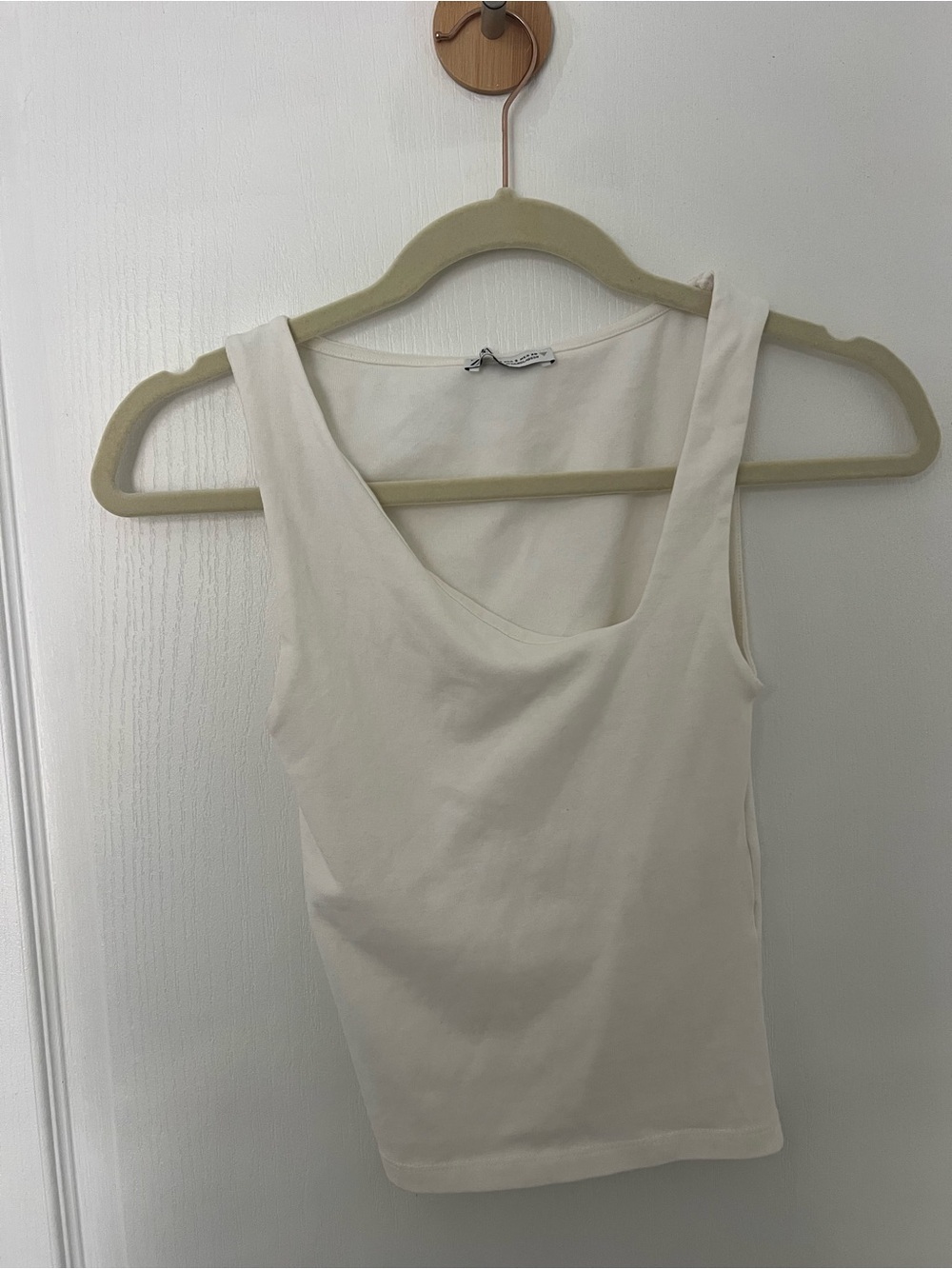 Zara Cream Scoop Neck Tank Top